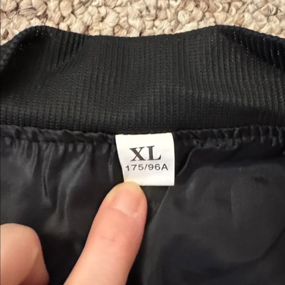 Women's Black Bomber Jacket faux leather - Picture 6 of 6